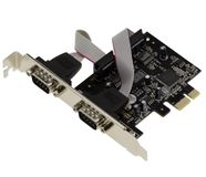 KALEA-INFORMATIQUE Seriële RS232 2-poorts DB9 PCIe COM-controllerkaart met Oxford OXPCIe952 chipset. Beugels met laag en hoog profiel
