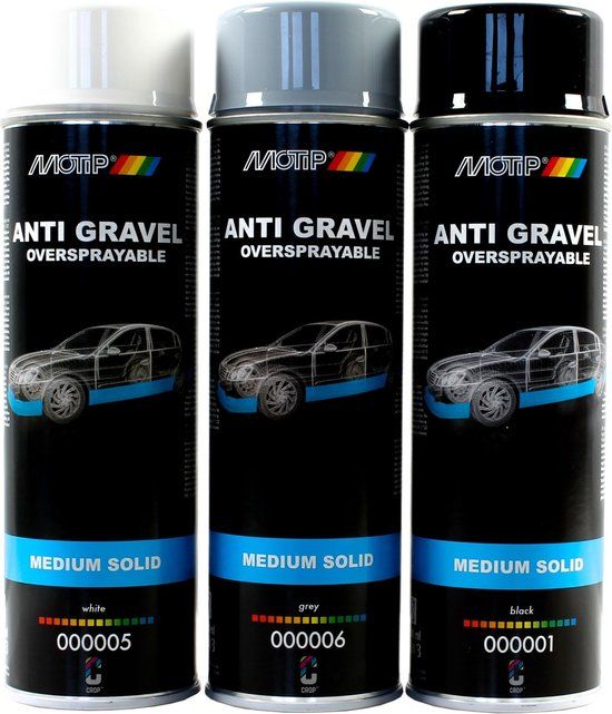 MoTip Anti Steenslag 500ml Spuitbus Zwart