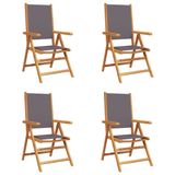 VidaXL Fauteuil de jardin Assise capitonnée Acacia, Polyester Anthracite