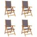 VidaXL Fauteuil de jardin Assise capitonnée Acacia, Polyester Anthracite