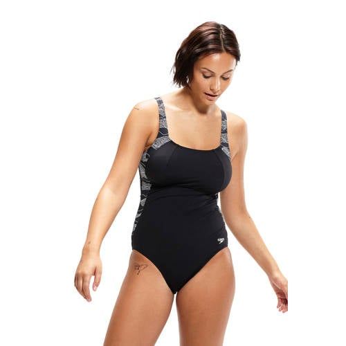 Speedo ECO Shape Comprex Ultra Badpak - Lunalustre Zwart/Wit - Maat L