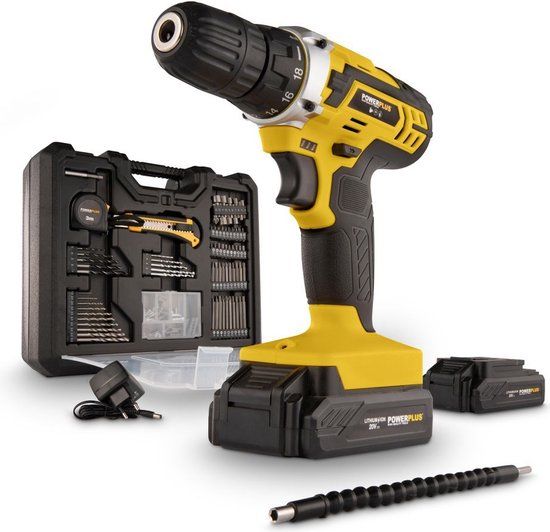 Powerplus POWX00830 Accu Boormachine - 20V - Incl. 2 Accu's & 134-delige Accessoireset