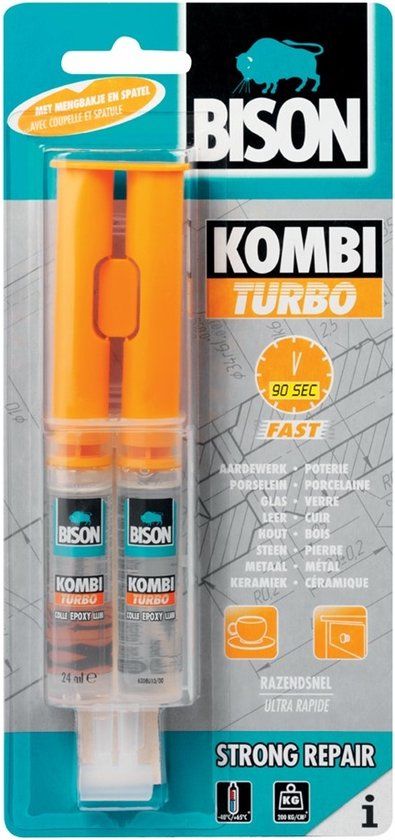 Bison Kombi Turbo 24 ml - Universele 2-Componenten Lijm - Snel, Vullend, Temperatuurbestendig
