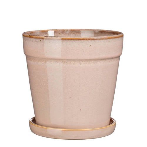 Mica Decorations Clint bloempot met schotel (20x20 cm)