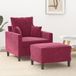 Prolenta Maison Exclusive - Fauteuil met voetenbankje, wijnrood, 60 cm, fluweel