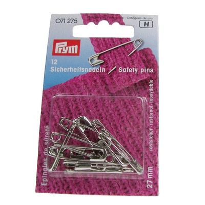 Prym Veiligheidsspelden Nr1 27mm Op Kaartjes - 12 stuks