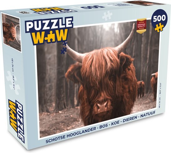 MuchoWow Puzzel Dieren - Schotse hooglander - Boom - Legpuzzel - Puzzel 500 stukjes