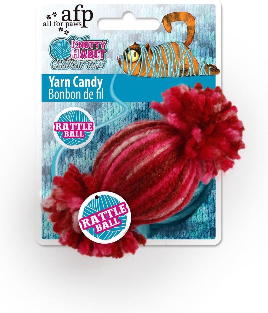 AFP Knotty Habit - Yarn Candy Speelgoed voor katten - Kattenspeelgoed - Kattenspeeltjes rood, roze