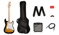 Squier by Fender Sonic Stratocaster® elektrische gitaarpakket, esdoorntoets, 2-kleuren zonneburst, Gigtas, Squier Frontman 10G Amp - 230V UK