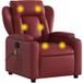 Fauteuil Relax Fauteuil De Massage Inclinable Rouge Bordeaux Similicuir