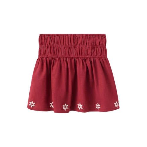 Mango Kids korte rok met borduursels - rood