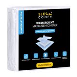 Sleep Comfy - Waterdichte Matrasbeschermer | 90x200 cm - Moltons - Hoeslakenbadstof - Antibacteriëel - Rondom Elastiek - Wit