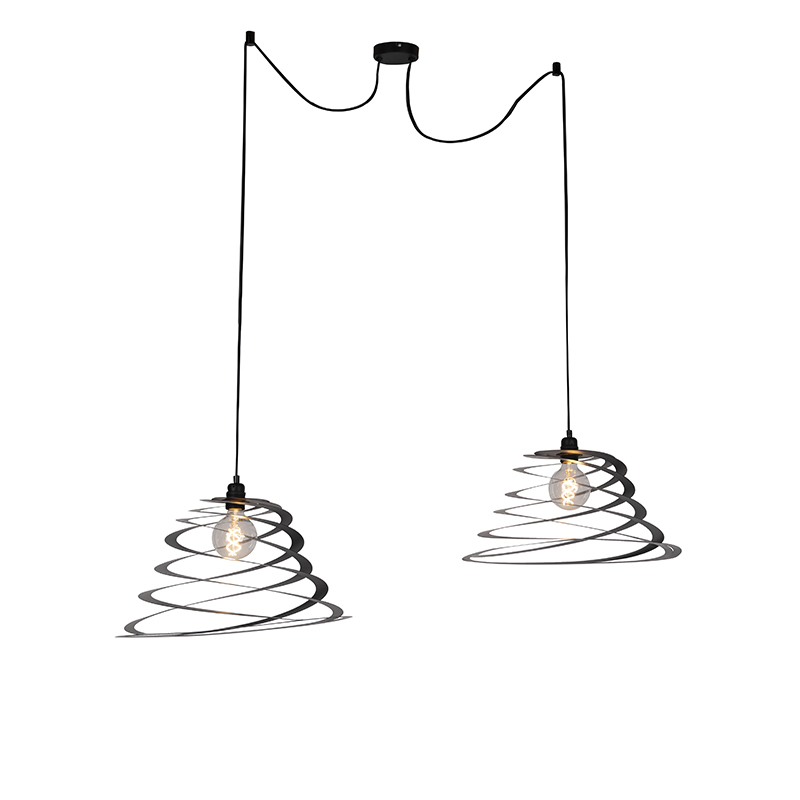 QAZQA Design hanglamp 2-lichts met spiraal kap 50 cm - Scroll