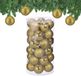Relaxdays Kerstballen - Set van 30 - Plastic - Ø 6 cm - Onbreekbaar - Goud