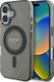 Guess IML Rhinestones Back Cover Geschikt voor Apple iPhone 16 - Zwart