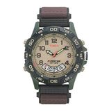 Timex T45181 Heren Polshorloge Quartz Bruine Band Grijze Kast