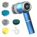 Elektrische reinigingsborstel, elektrische borstel voor het poetsen met led-display, 3 modi, perfecte spin-scrubber voor badkamer, spin scrubber met 5 borstelkoppen, voor huishouden, tegels, keuken en