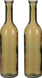 Mica Decorations Flesvaas groot - Rioja - amber - eco glas - 18 x 75 cm - 2 stuks