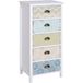 Commode Buffet Design Moderne 5 tiroirs 46 cm x 34 cm x 97,5 cm Multicolore
