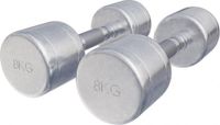 Gorilla Sports Dumbellset 16 kg - 2x8 kg - Halterset - Vaste dumbbells - Chroom