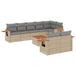 VidaXL 9-delige Loungeset met kussens, poly rattan, beige