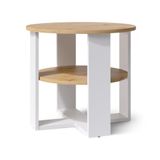 Vicco Salontafel Romeo, Wit/Artisanaal eiken, 53 x 53 cm