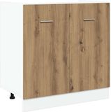 vidaXL - Meuble sous évier - Lyon - 80x46x81,5 cm - bois d'ingénierie - chêne artisanal