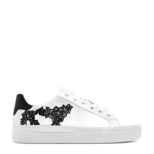 Graceland Graceland sneakers met bloemen wit/zwart