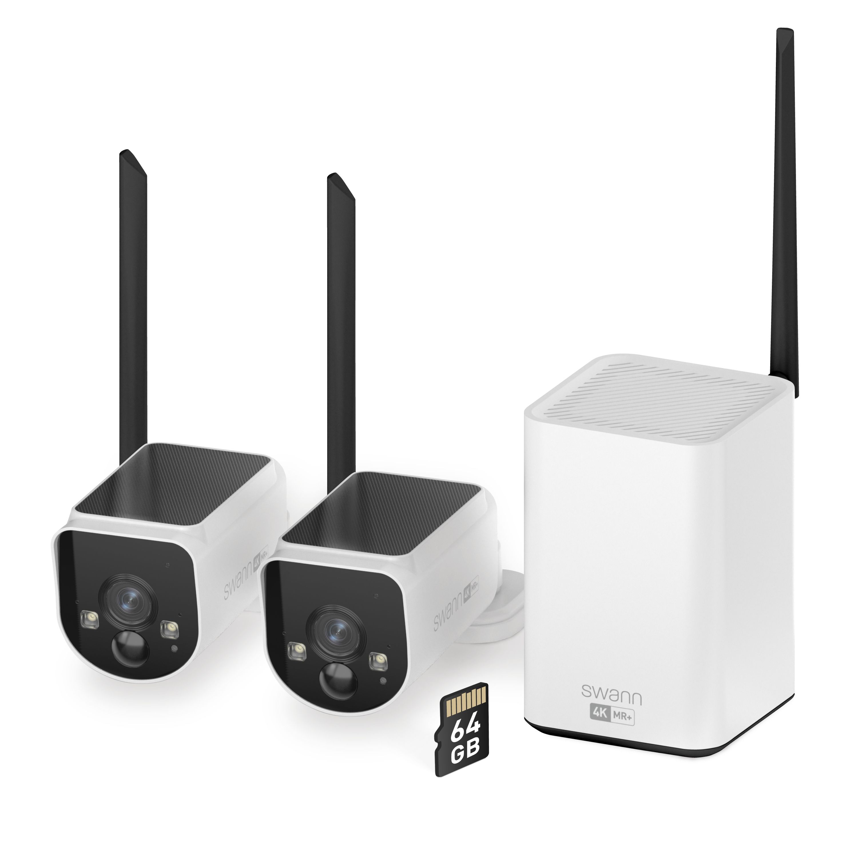 Swann MaxRanger4K™ Draadloze Beveiligingscamera Set - 2 Camera's, 4K, Zonnepaneel, Nachtzicht, 2-weg Audio