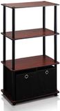 Merkloos Furinno multifunctionele boekenkast met 2 niveaus, hout, donkere kersen/zwart, 29,46 x 59,94 x 109,86 cm