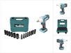 Makita DTW 190 Z accu slagmoersleutel 18 V 190 Nm + dopsleutelset - zonder accu, zonder oplader