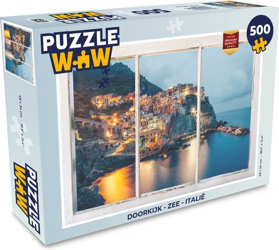 MuchoWow Puzzel Doorkijk - Zee - Italië - Legpuzzel - Puzzel 500 stukjes