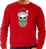 Bellatio Decorations Bad Santa foute Kerst sweater / Kerst trui rood voor heren - Kerstkleding / Christmas outfit M