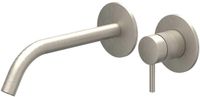 IVY Bond Wastafelkraan Afbouwdeel - 2-Gats Wandmontage - Gebogen Uitloop - Geborsteld Nickel PVD
