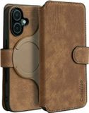 Coverzs 2 in 1 magnetische hoes geschikt voor de Apple iPhone 16 hoesje - afneembare bookcase met ruimte voor pasjes / briefgeld - telefoonhoesje geschikt voor magnetische accessoires (bruin)