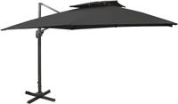 vidaXL Zweefparasol met dubbel dak 300x300 cm zwart