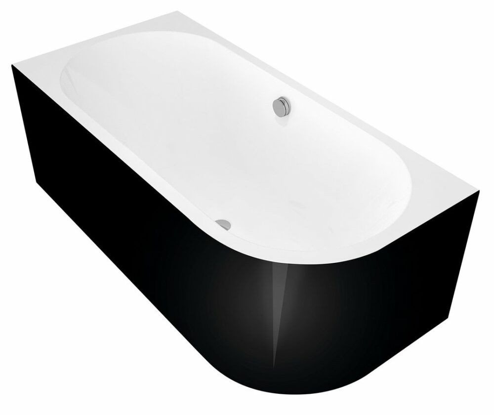 Polysan Astra Monolith Hoekbad Links 160x75 Zwart - Wit