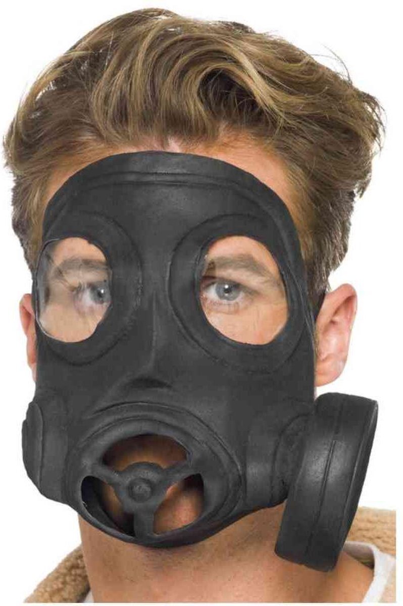 Smiffys - Donker gasmasker voor volwassenen - Maskers > Half maskers