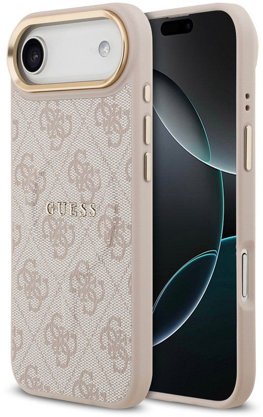 Guess Back Cover - iPhone 17 Air - Roze - Luxe PU Leer - Schokabsorberend Design