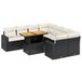 vidaXL 9-delige Loungeset met kussens, polyrattan, zwart