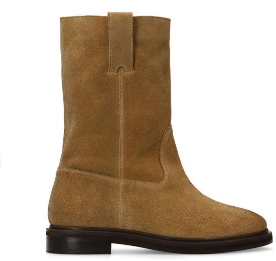 Sacha - Dames - Beige suède enkellaarsjes - Maat 42