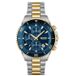 BOSS Admiral 1514257, chronographe homme 46 mm, en acier inoxydable et plaqué or jaune PVD