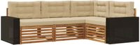 vidaXL - Buiten - bank - set - 4 - st - Natuurlijk - en - Beige - Polyester
