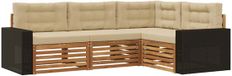 vidaXL - Extérieur - canapé - set - 4 - pce - Naturel - et - Beige - Polyester