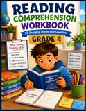 Reading Comprehension Workbook Grade 4: 50 Engaging Stories with Comprehension Questions to Build Reading Skills, Vocabulary, Critical Thinking, Fluency, and Reading Confidence