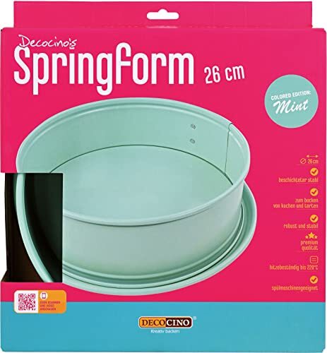 Decocino Springvorm Ø 26 cm - Mint Edition - hoogwaardige bakvorm met anti-aanbaklaag, voor het bakken van taarten, taarten en nog veel meer, vaatwasmachinebestendig