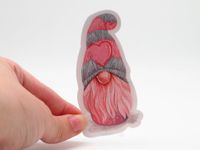 Vera's Arts & Dice Roze Hartjes Kabouter Sticker - Valentijn VolksWagen