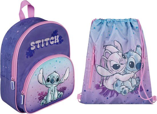 Lilo & Stitch Tassenset Paars - Rugzak en Gymtas