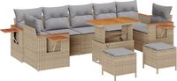 vidaXL Banc de jardin beige/gris clair métal 164 cm de large 85 cm de haut