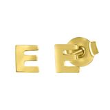 Lucardi Dames Oorbel alfabet per stuk - Oorbellen - Cadeau - 14 Karaat Goud - Geelgoud